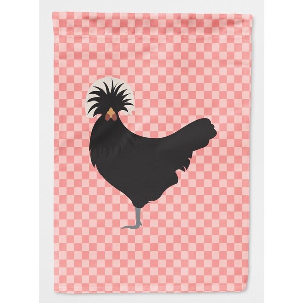 Patioplus Polish Poland Chicken Pink Check Garden Flag - PA2551176