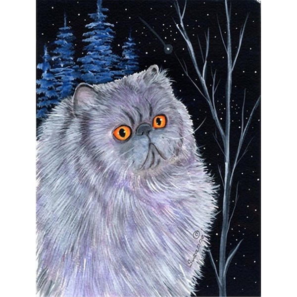 Patioplus 11 x 15 in. Starry Night Cat Persian Flag Garden Size - PA247872