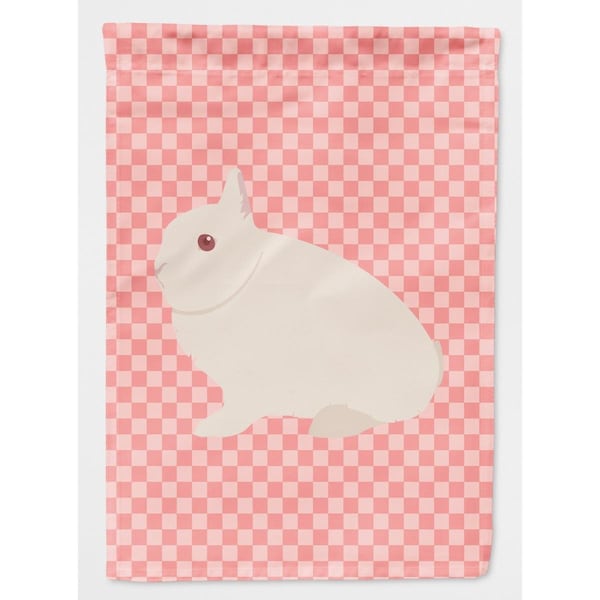 Patioplus Hermelin Rabbit Pink Check Garden Flag - PA230599