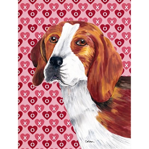 Patioplus 15 x 15 In. Beagle Hearts Love And Valentines Day Portrait Flag; Garden Size - PA246718