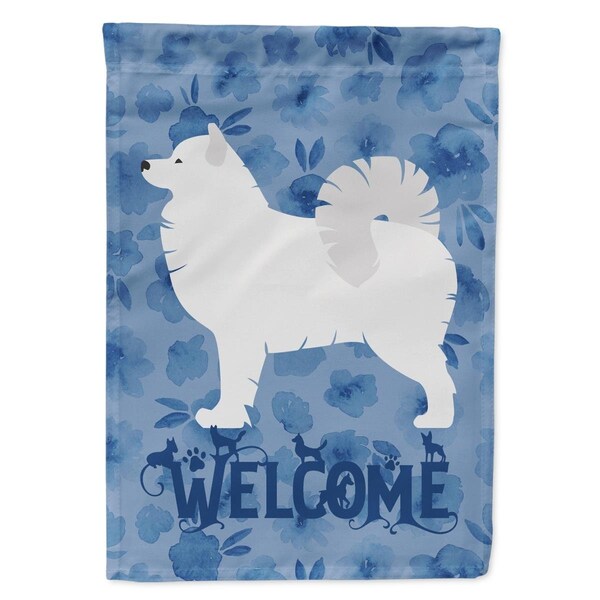 Carolines Treasures 28 x 0.01 x 40 in. Samoyed Welcome Flag Canvas House Size - CK6186CHF