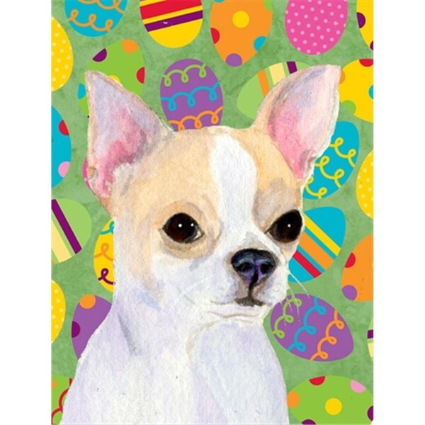 Carolines Treasures 28 x 40 in. Chihuahua Easter Eggtravaganza House Size Canvas Flag - SS4819CHF