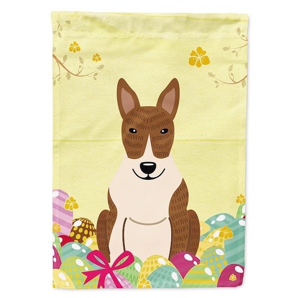 Carolines Treasures Easter Eggs Bull Terrier Brindle Flag Canvas House Size - BB6137CHF