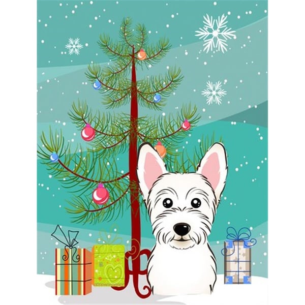 Carolines Treasures Christmas Tree And Westie Flag Canvas House Size - BB1598CHF