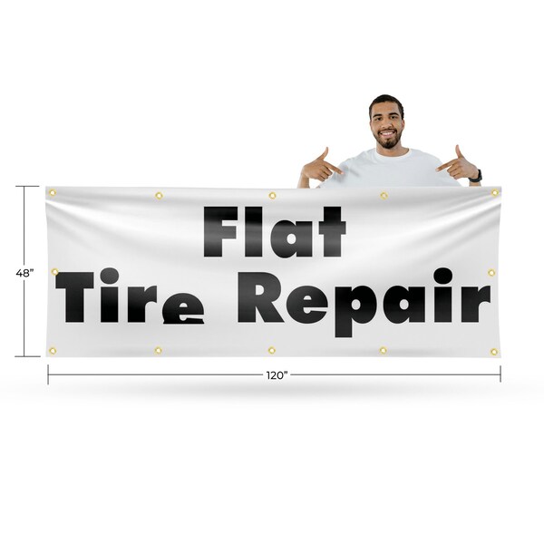 Signmission Flat Tire Repair, 48 Inch x 120 Inch, Vinyl Banner - B-120-30633