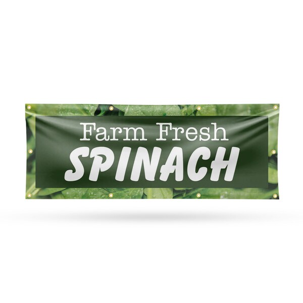 Signmission Farm Fresh Spinach, 36 Inch x 96 Inch, Vinyl Banner - B-96-30615