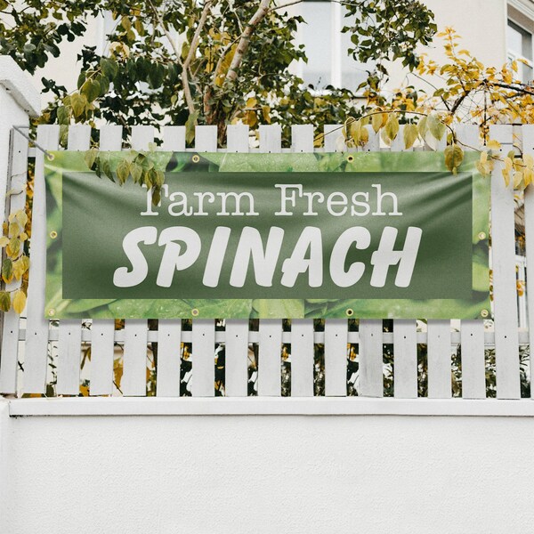 Signmission Farm Fresh Spinach, 36 Inch x 96 Inch, Vinyl Banner - B-96-30615