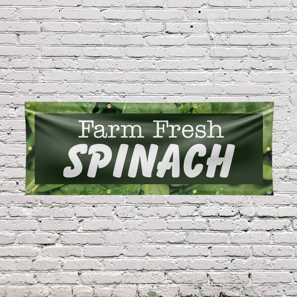 Signmission Farm Fresh Spinach, 36 Inch x 96 Inch, Vinyl Banner - B-96-30615