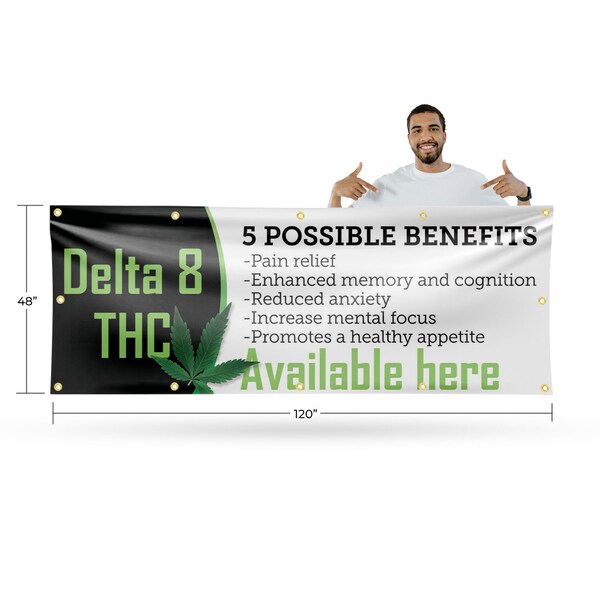 Signmission Delta 8 THC 5 Possibilities, 48 Inch x 120 Inch, Vinyl Banner - B-120-30537