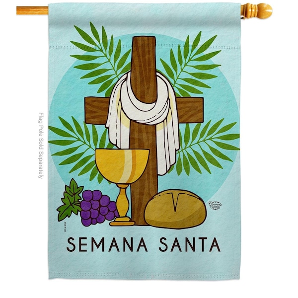 Cuadrilatero Blessing Semana Santa Religious Faith Double-Sided Garden Decorative House Flag, Multi Color - CU3910569