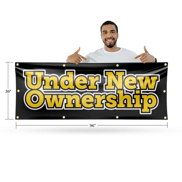 Signmission Under New Ownership, 36 Inch x 96 Inch, Vinyl Banner - B-96-30899
