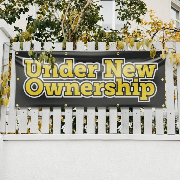 Signmission Under New Ownership, 36 Inch x 96 Inch, Vinyl Banner - B-96-30899