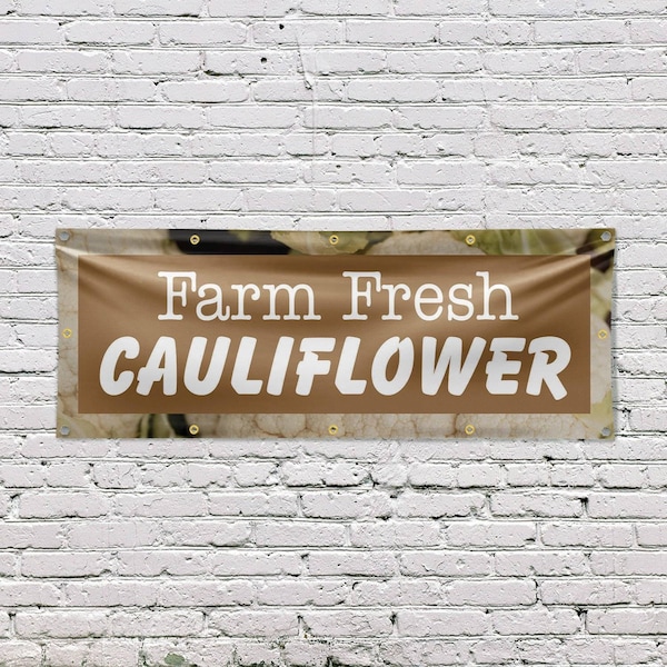 Signmission Farm Fresh Cauliflower, 48 Inch x 120 Inch, Vinyl Banner - B-120-30586
