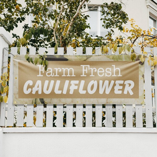 Signmission Farm Fresh Cauliflower, 48 Inch x 120 Inch, Vinyl Banner - B-120-30586