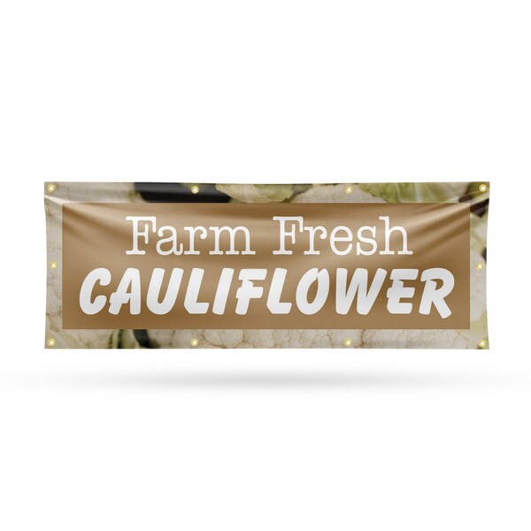 Signmission Farm Fresh Cauliflower, 36 Inch x 96 Inch, Vinyl Banner - B-96-30586