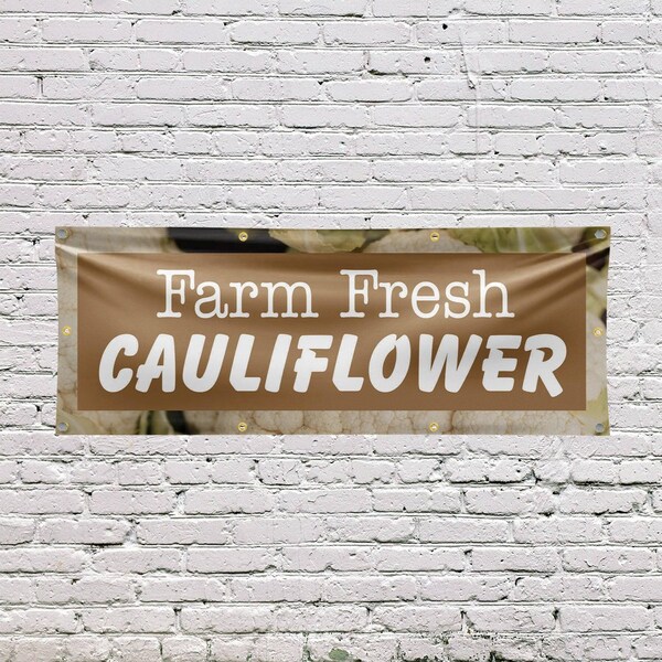 Signmission Farm Fresh Cauliflower, 36 Inch x 96 Inch, Vinyl Banner - B-96-30586