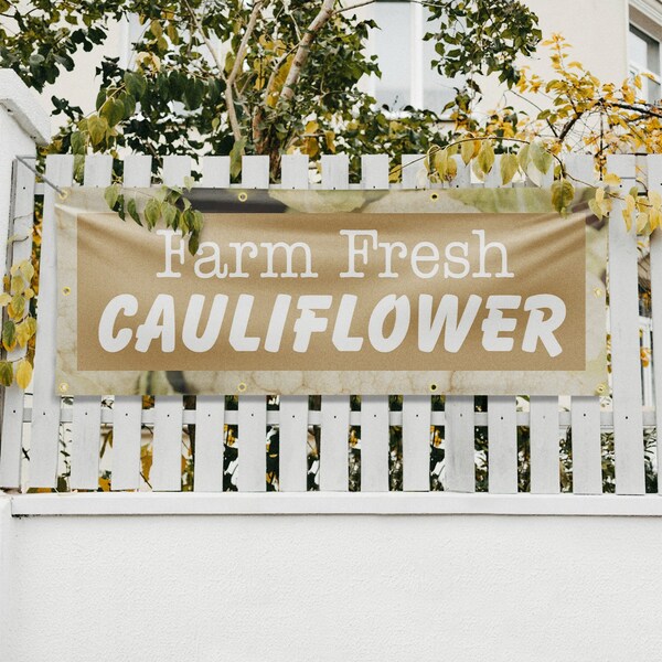 Signmission Farm Fresh Cauliflower, 36 Inch x 96 Inch, Vinyl Banner - B-96-30586