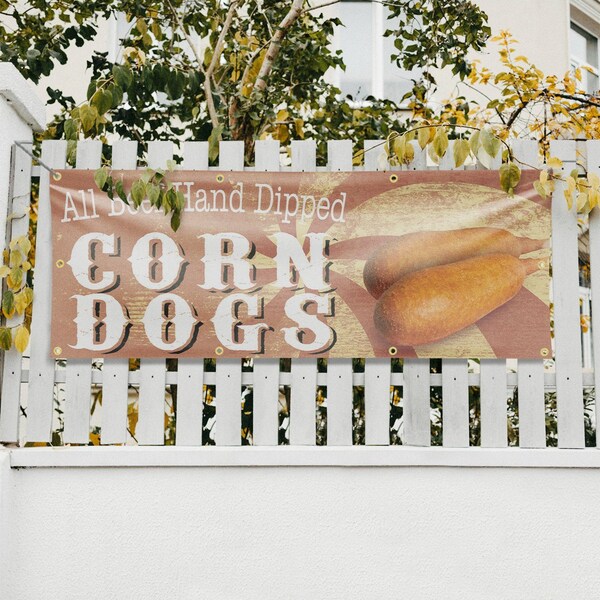 Signmission Corn Dogs, 36 Inch x 96 Inch, Vinyl Banner - B-96-30529
