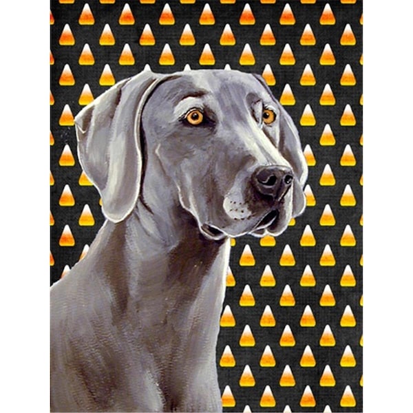 Patioplus 11 x 15 in. Weimaraner Candy Corn Halloween Portrait Garden Size Flag - PA251920