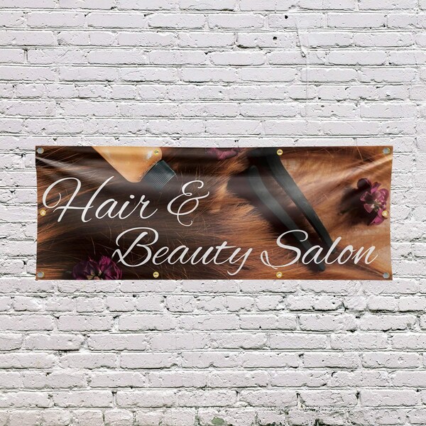 Signmission Hair & Beauty Salon, 36 Inch x 96 Inch, Vinyl Banner - B-96-30688