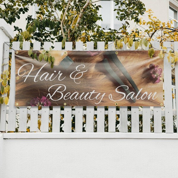 Signmission Hair & Beauty Salon, 36 Inch x 96 Inch, Vinyl Banner - B-96-30688