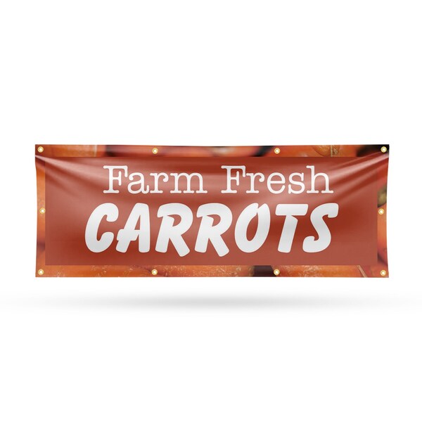 Signmission Farm Fresh Carrots, 36 Inch x 96 Inch, Vinyl Banner - B-96-30585