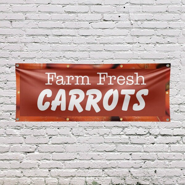 Signmission Farm Fresh Carrots, 36 Inch x 96 Inch, Vinyl Banner - B-96-30585