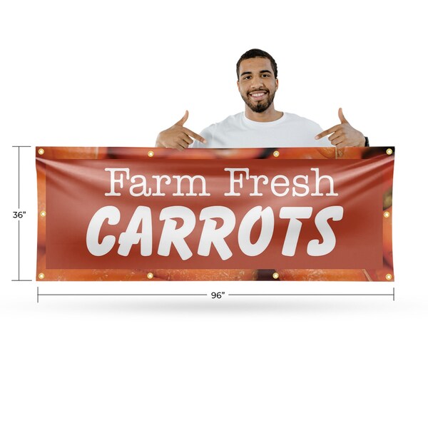 Signmission Farm Fresh Carrots, 36 Inch x 96 Inch, Vinyl Banner - B-96-30585