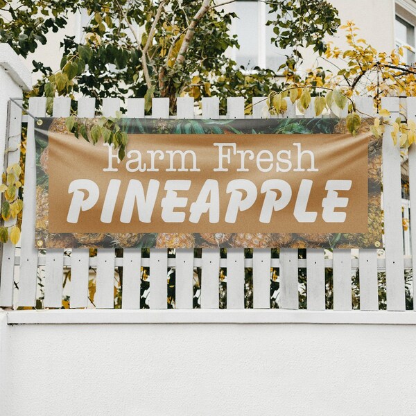 Signmission Farm Fresh Pineapples, 18 Inch x 48 Inch, Vinyl Banner - B-30608