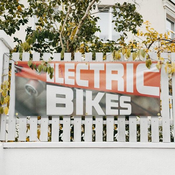 Signmission Electric Bikes, 24 Inch x 72 Inch, Vinyl Banner - B-72-30555