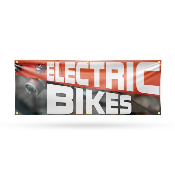 Signmission Electric Bikes, 24 Inch x 72 Inch, Vinyl Banner - B-72-30555