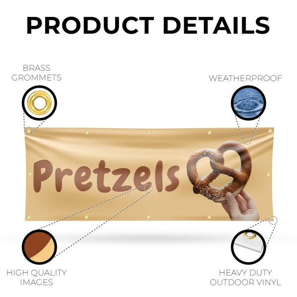 Signmission Pretzels, 48 Inch x 120 Inch, Vinyl Banner - B-120-30816