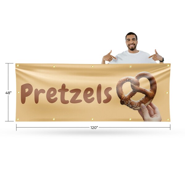 Signmission Pretzels, 48 Inch x 120 Inch, Vinyl Banner - B-120-30816