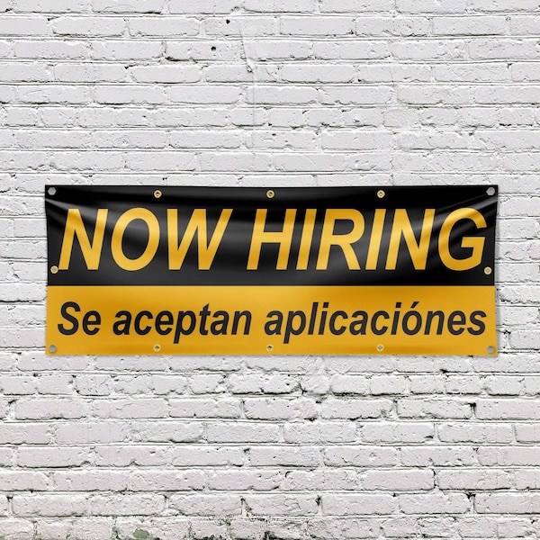 Signmission Now Hiring se Acepan Aplicaciones, 48 Inch x 120 Inch, Vinyl Banner - B-120-30761
