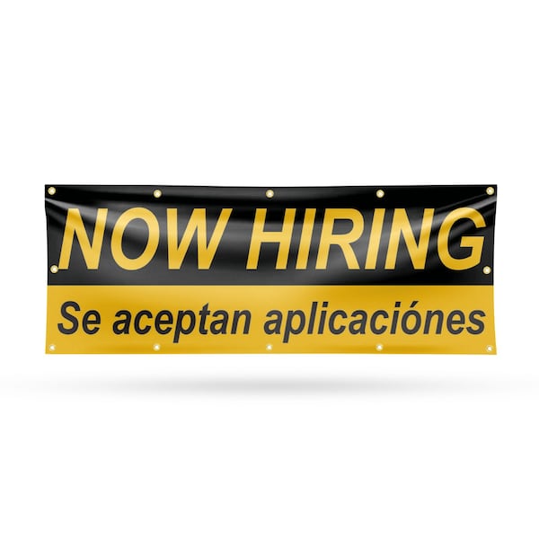 Signmission Now Hiring se Acepan Aplicaciones, 48 Inch x 120 Inch, Vinyl Banner - B-120-30761