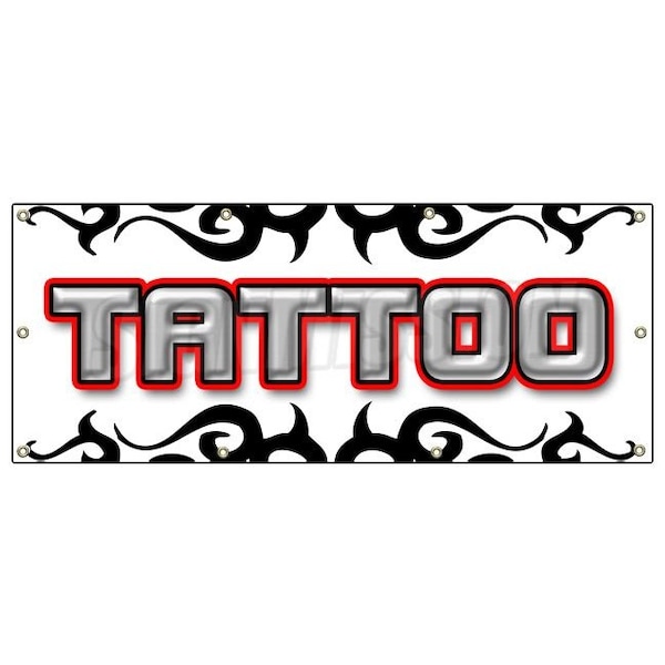 Signmission TATTOO 1 BANNER SIGN shop artist signs body art gun piercing - B-96 TATTOO1