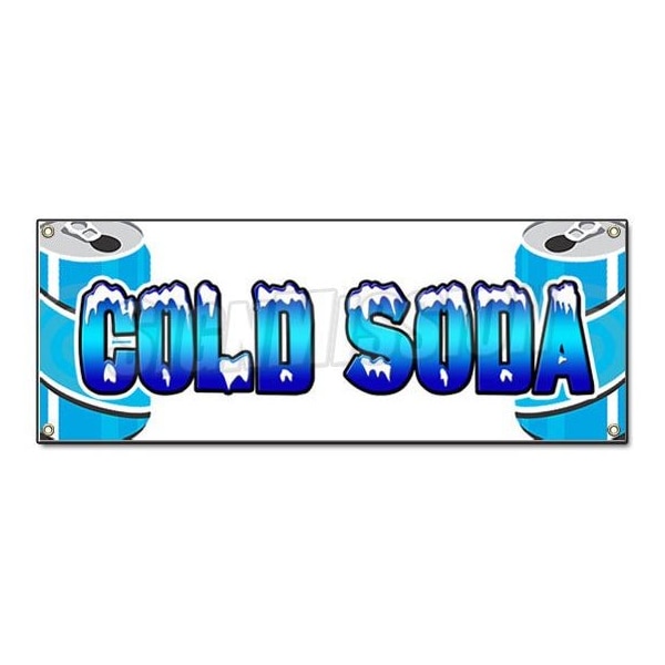 Signmission COLD SODA BANNER SIGN ice drink cart stand signs pop cola iced root beer - B-COLD SODA