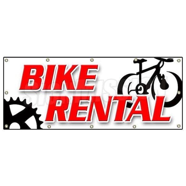 Signmission BIKE RENTAL BANNER SIGN bicycle shop repair rent scooter cycle - B-120 BIKE RENTAL