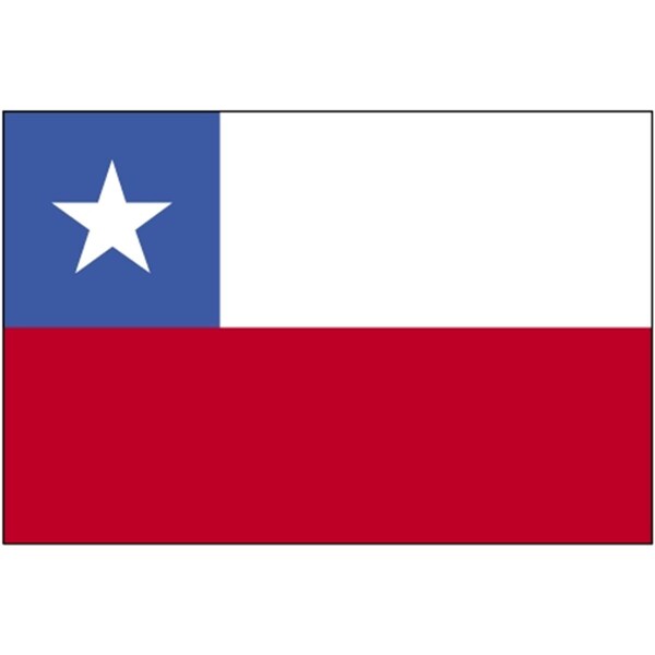 Ss Collectibles 3 ft. x 5 ft. Nyl-Glo Chile Flag - Red White Blue - SS3329615