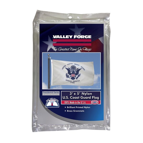 Valley Forge Valley Forge Coast Guard Military Flag 3 ft. W X 5 ft. L - BTUSCG3