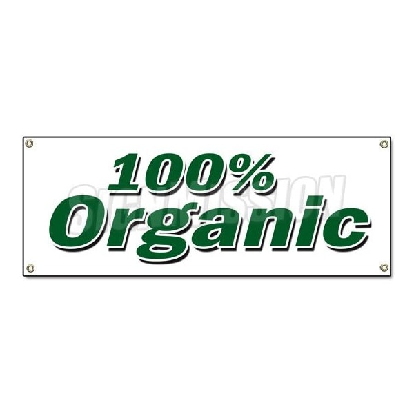 Signmission ORGANIC BANNER SIGN vegetarian vegan gmo produce healthy fruit veg - B-ORGANIC