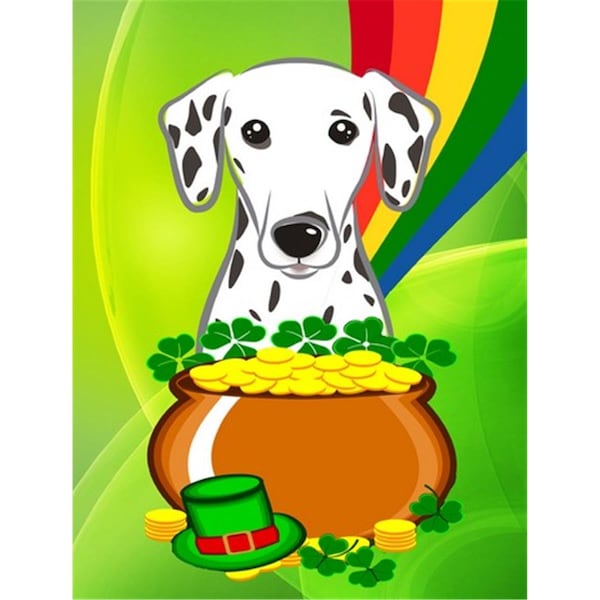 Patioplus Dalmatian St. Patricks Day Flag Garden - PA254199