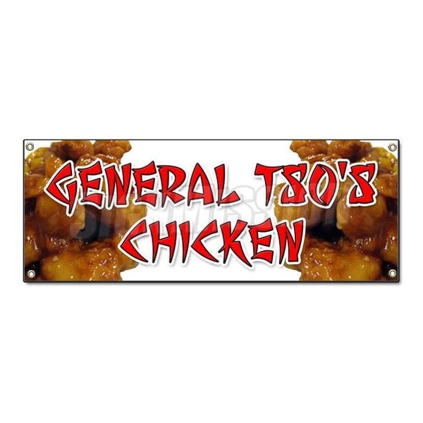 Signmission GENERAL TSOS CHICKEN BANNER SIGN chinese food take carry out restaurant asian - B-GENERAL TSOS CHICKEN