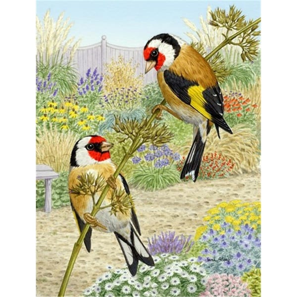 Carolines Treasures European Goldfinches Flag Canvas House Size - ASA2103CHF