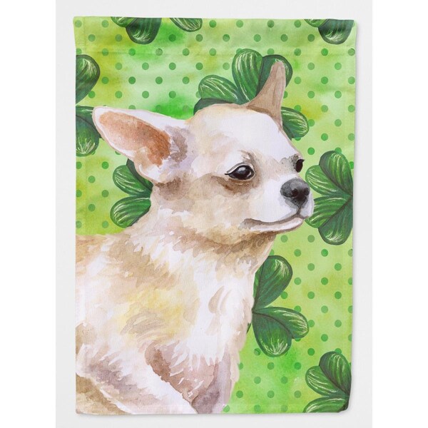 Carolines Treasures Chihuahua Leg up Saint Patricks Flag Canvas - House Size - BB9871CHF