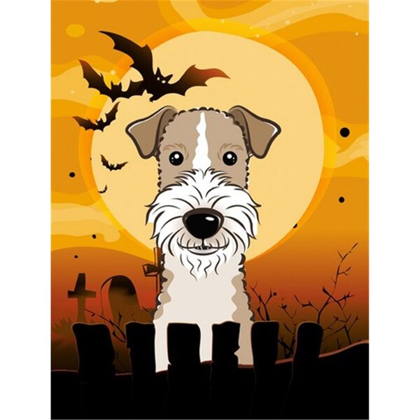 Patioplus Halloween Wire Haired Fox Terrier Flag Garden Size - PA252683