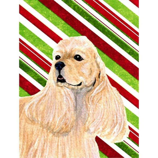 Patioplus 11 x 15 In. Cocker Spaniel Candy Cane Holiday Christmas Flag; Garden Size - PA631380