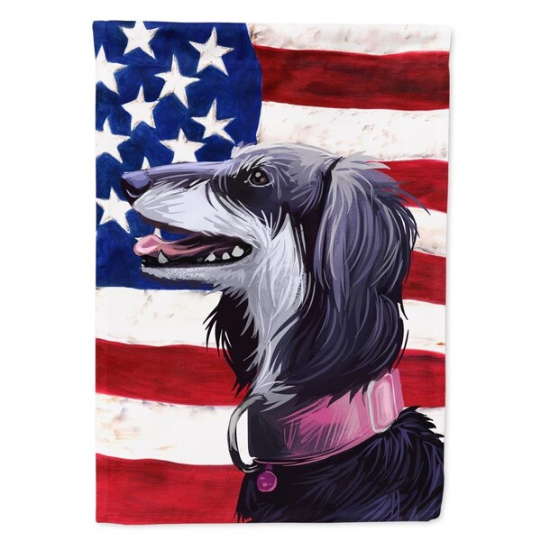 Carolines Treasures Saluki Dog American Canvas House Flag - 28 x 0.01 x 40 in. - CK6686CHF
