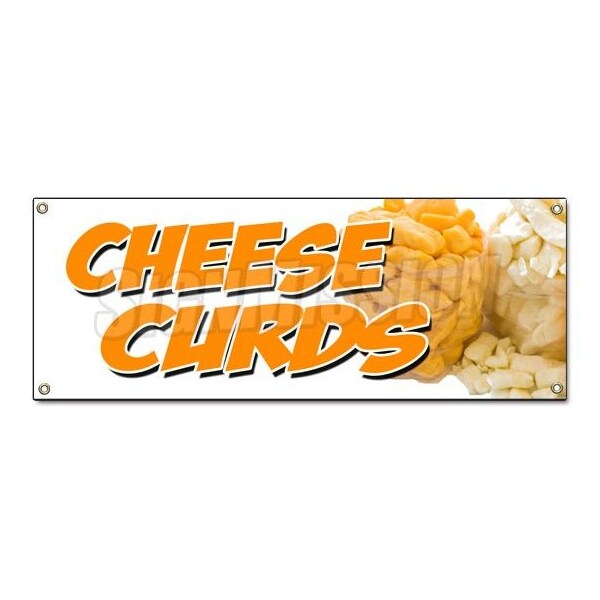 Signmission CHEESE CURDS BANNER SIGN wisconsin poutine fried squeaky southern fresh - B-CHEESE CURDS