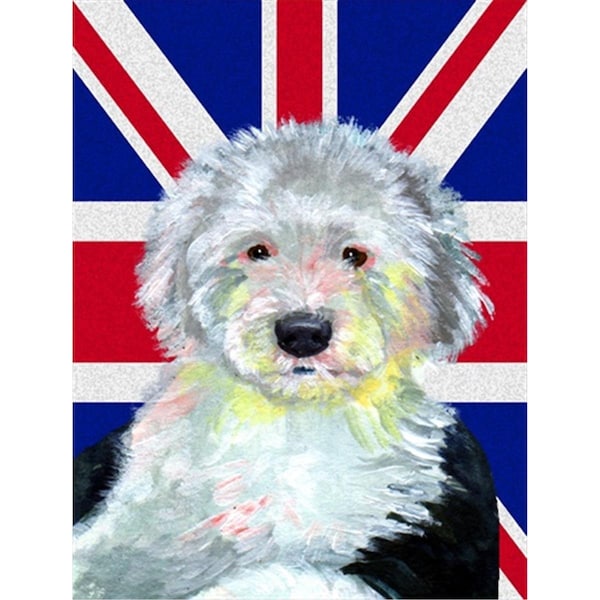 Patioplus Old English Sheepdog With English Union Jack British Flag Flag Garden Size - PA55391